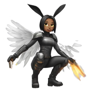 Alita angel worrior as a bunny  sticker