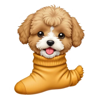  light brown maltipoo eat sock sticker