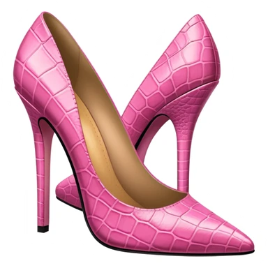 super realistic pink crocodile leather stilettos sticker