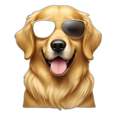 Golden retriever dog with sunglasses sticker