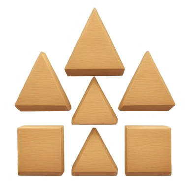 3 wooden blocks that when stacked become a triangle sticker