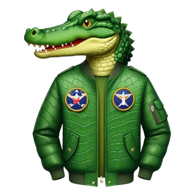 a crocodile and a bomber combined sticker