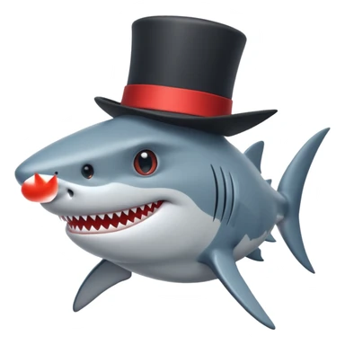 Shark with a top hat sticker