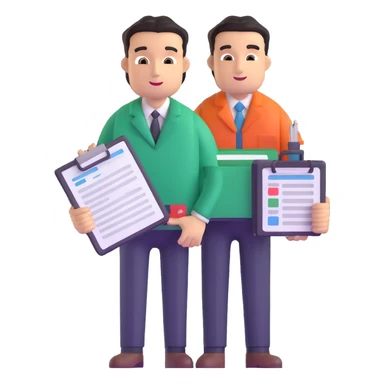 male accountant with spreadsheet and accounting tools sticker