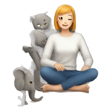 elephant in a room full of cats sticker