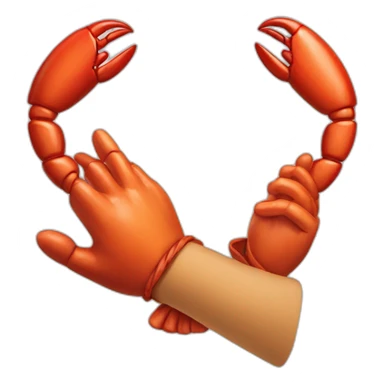handshake hand and lobster claw sticker