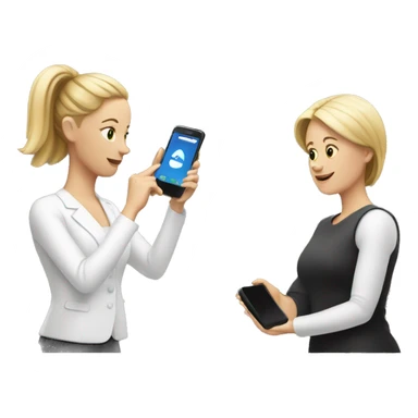 white woman showing her phone to another white woman sticker