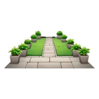 closed courtyard between apartment buildings, safe private yard, minimal flat vector icon sticker