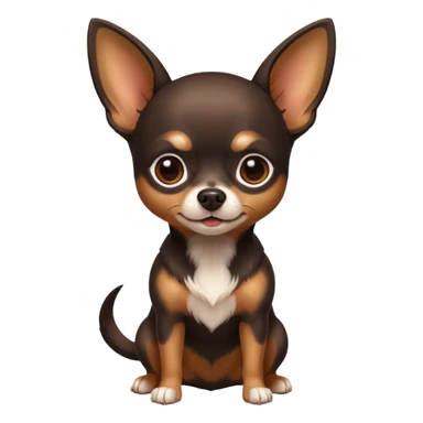 Chihuahua noir marron et feu sticker