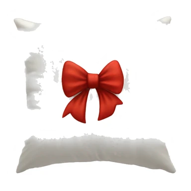 Aesthetic white pillow with a red bow sticker