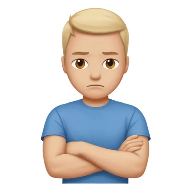 dissapointed face with arms crossed sticker