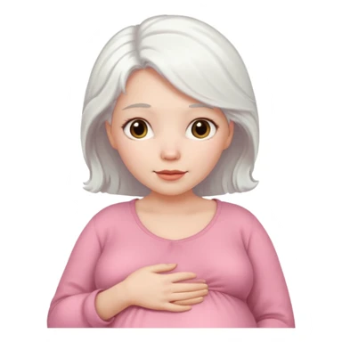 pregnant white woman with white hair sticker