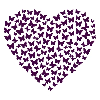 butterfly swarm forming heart silhouette sticker