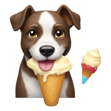 Perro comiendo helado sticker