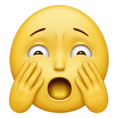 A shocked emoji cryying with his hand sticker