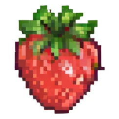 A single strawberry sticker