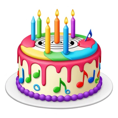 EDM birthday cake sticker