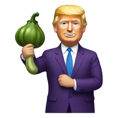 Trump holding a eggplant  sticker