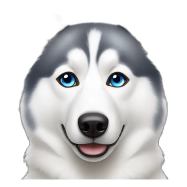 White husky with blue eye brown eye heterchromia  sticker