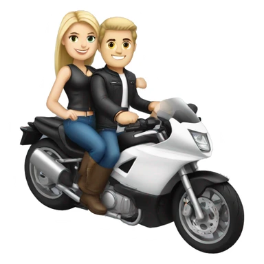 White man with a good looking white girl riding on a motorcycle  sticker