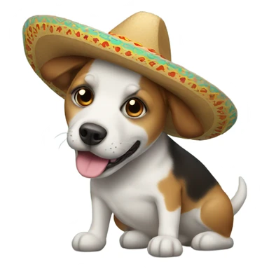 Dog with sombrero  sticker