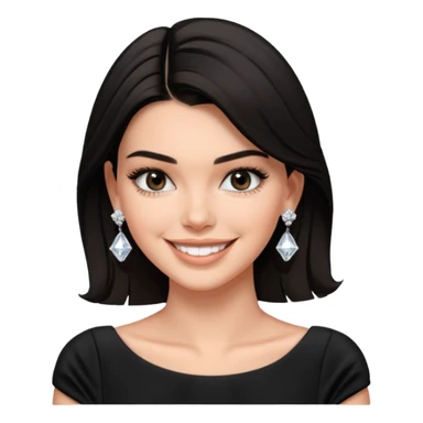 kendall jenner wear diamond earrings, black dress sticker