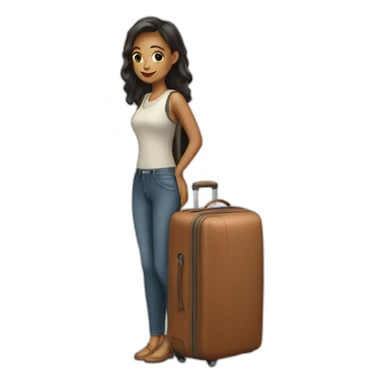 woman luggage sticker