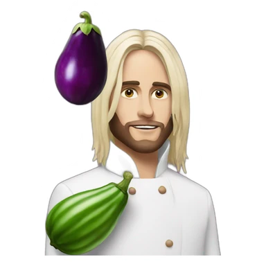 Jared Leto with eggplant sticker