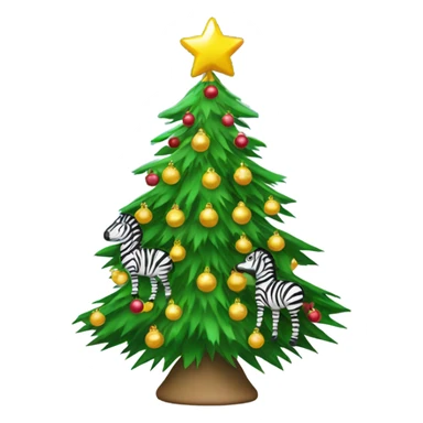 Christmas tree with zebra ornaments  sticker