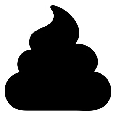 poo icon, solid black, bold, easily recognizable sticker
