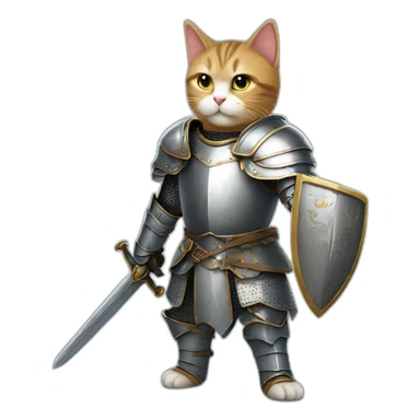 Knight Cat-in armor- with a sword sticker