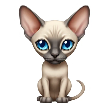 Siamese Sphynx  cat with blue eyes full body sticker