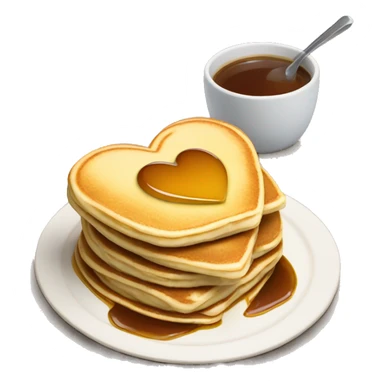Heart shaped pancakes with butter and syrup  sticker