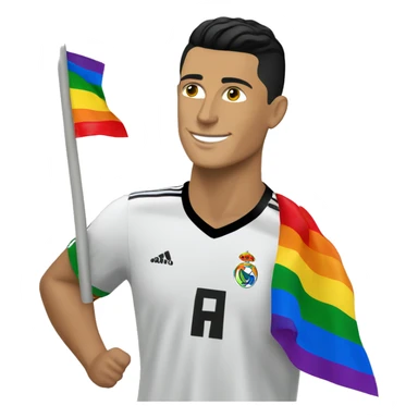 Cristiano Ronaldo with lgtbq flag  sticker