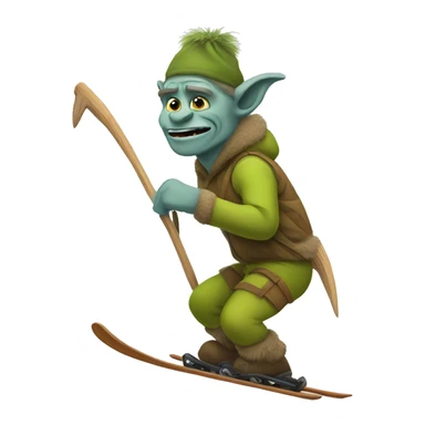 a troll skiing  sticker