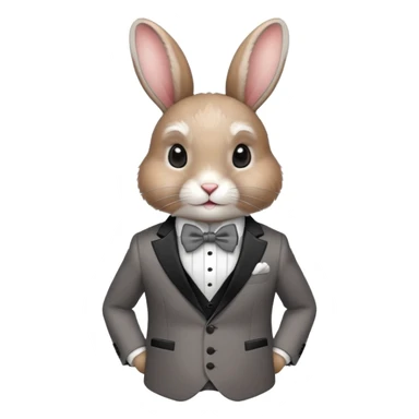 elegant rabbit wearing a formal suit and bow tie sticker