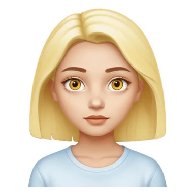 Generate a high-quality iPhone-style emoji of a girl with a small amount of yellow eye cream applied under the eyes, realistic shading, smooth gradient colors, subtle facial expression, simple white background, 3D cartoon-like style, high-resolution.


 sticker