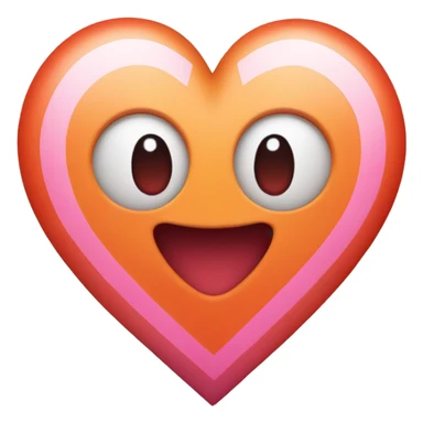 heart with stripes: red orange white pink (straight stripes, eyed color one time and in order- maybe a gradient) sticker