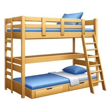 Triple bunk bed white with desk underneath  sticker