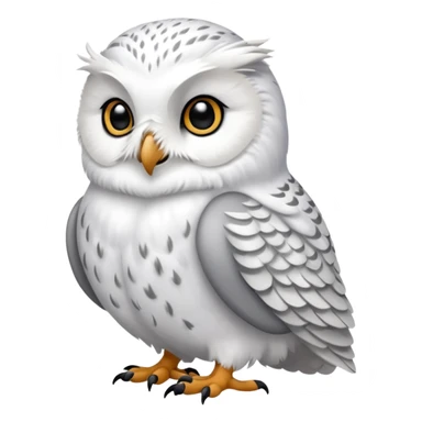 White Snowy Arctic Collared Lemming-Snowy-Owl-hybrid, full body sticker