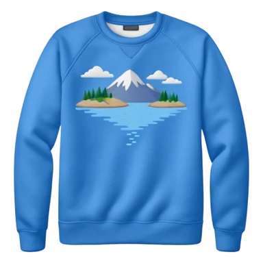 Sweat shirt with really tiny embroidered lake design in left corner sticker
