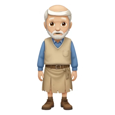 beige ancient male skirt cloth sticker