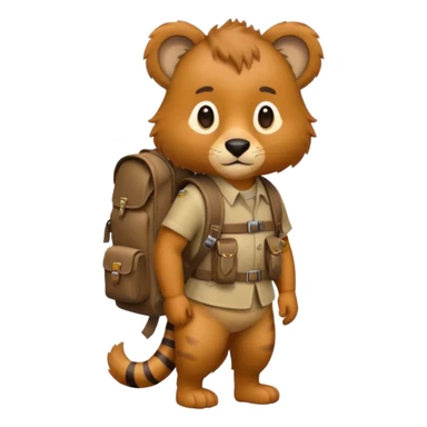  Safari Animal with Backpack  sticker