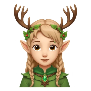 Cute Druid human like fawn with elf ears sticker