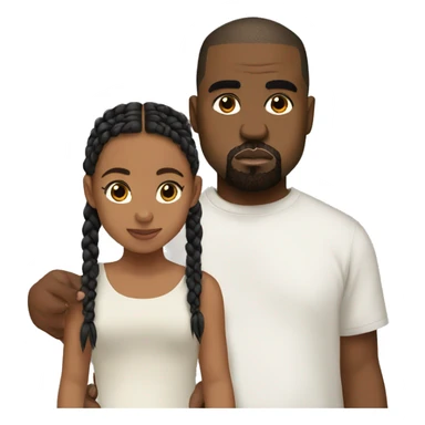 Kanye West and north west with braids  sticker