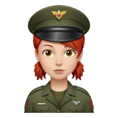 Female Soldier red hair without cap sticker