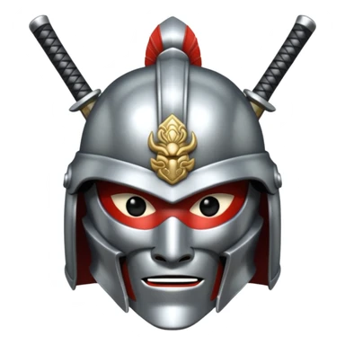 silver samurai helmet sticker