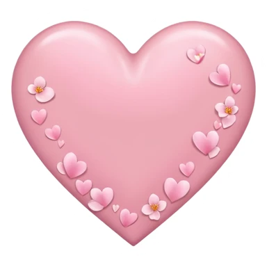 pink heart emoji with subtle sakura petal texture sticker