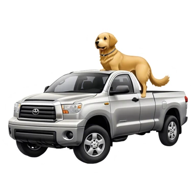 Silver 2008 Toyota tundra with golden retriever  sticker