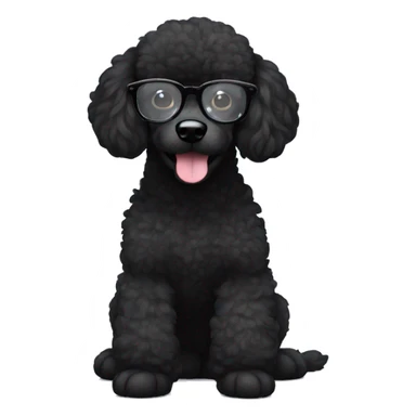 Black Poodle wearing glasses hug sticker